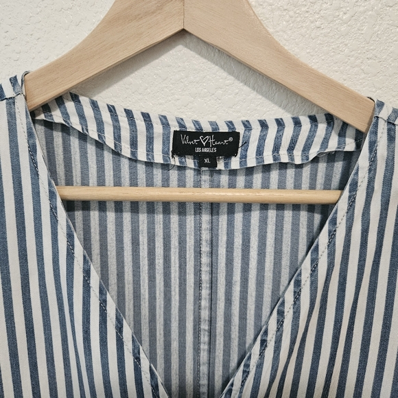 Velvet Heart Pinstripe Button Down Shirt - Picture 2 of 3